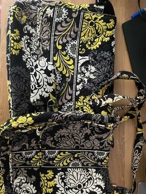 Vera Bradley Black, Yellow & Gray Quilted Bags & Wallet Bundle